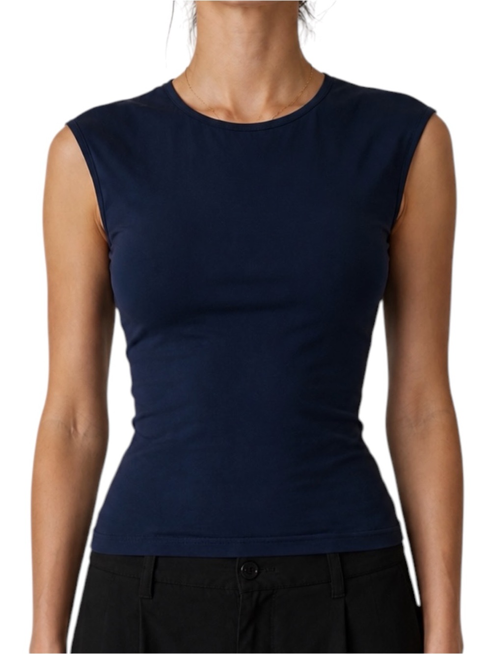 BALENCIAGA Blue Fitted Sleeveless Top Medium - Picture 1 of 9